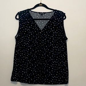 Roz and Ali Polka Dot Sleeveless Blouse